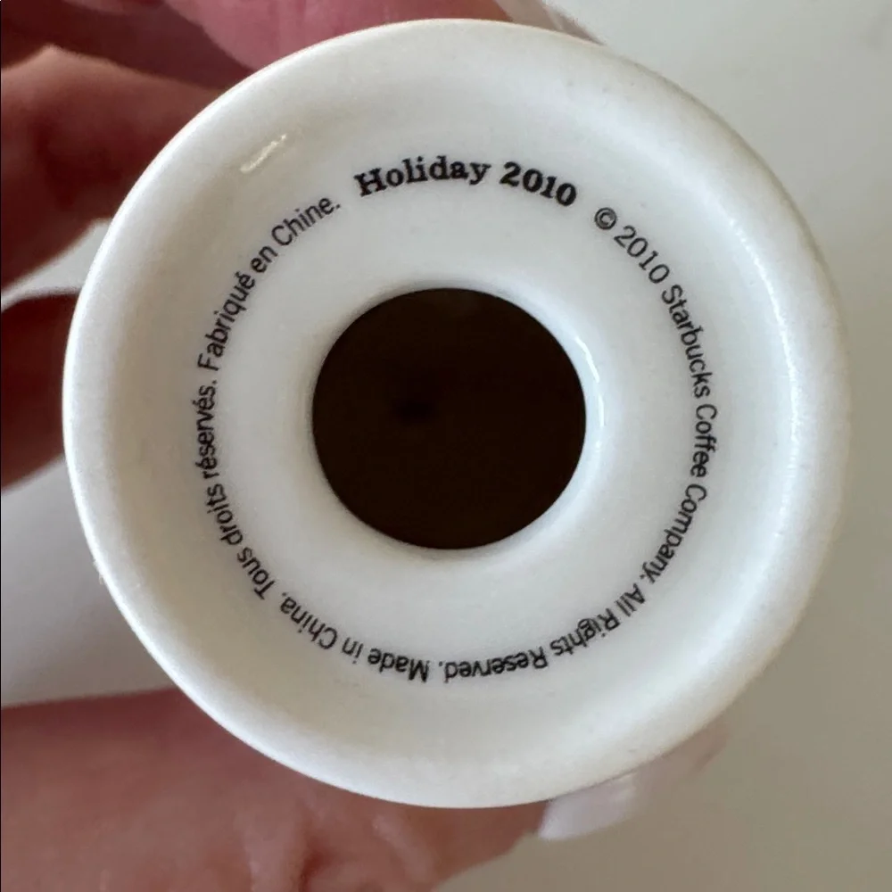 Starbucks Festive Red and White Ornament Duo 2010 & 2011 ✨